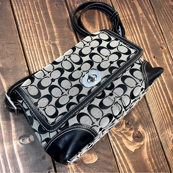 Coach Handbags - Coach Hampton Signature Flap Purse